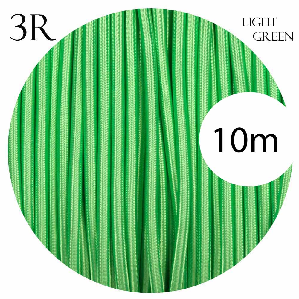 3 core round cable 10m light green