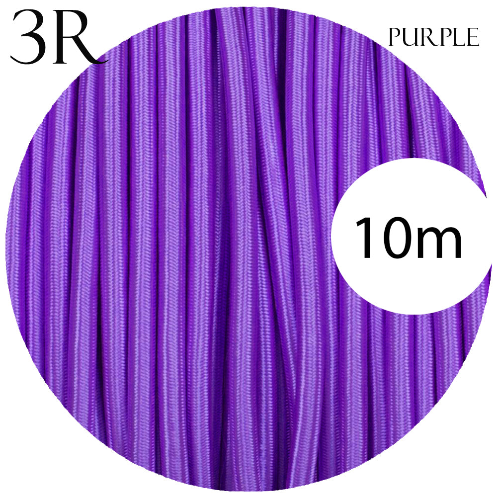 3 core round cable 10m purple