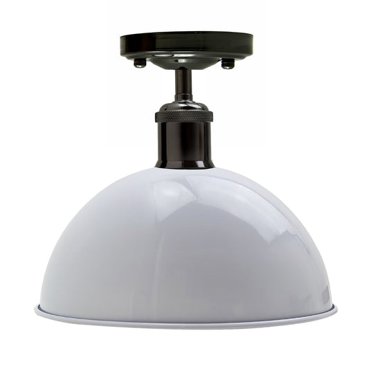 Vintage Industrial Loft Style Metal Ceiling Light Modern White Dome Pendant Lampshade~1639 - LEDSone UK Ltd