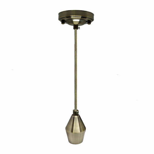 Green Brass E27 Braided Ceiling Pendant Light~3132 - LEDSone UK Ltd