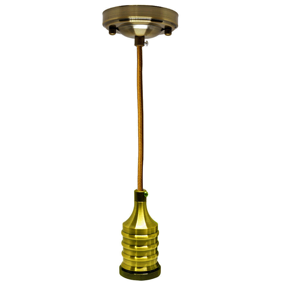 Yellow Brass E27 Bulb Holder Industrial Pendant Light~3145 - LEDSone UK Ltd