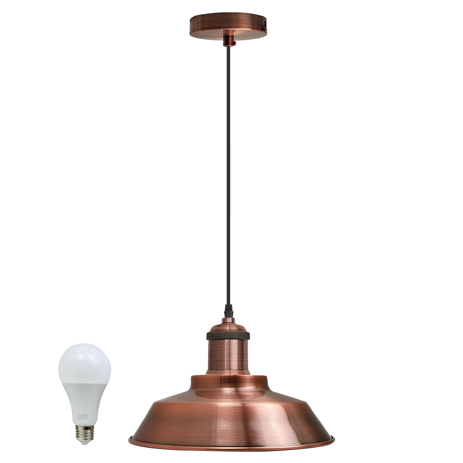 vintage industrial metal retro ceiling pendant light copper shade~1297 - LEDSone UK Ltd