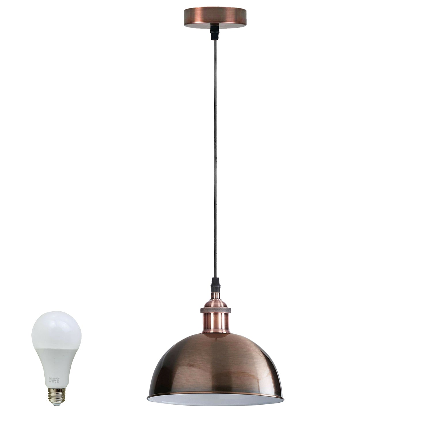 Vintage Industrial Metal Ceiling Pendant Light Copper Shade Modern~1319 - LEDSone UK Ltd
