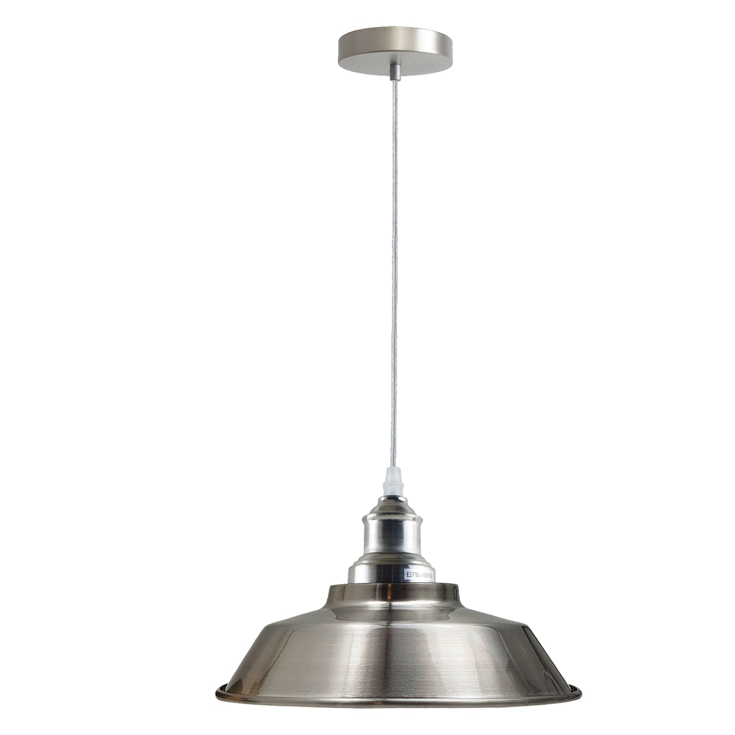 Pendant Lighting Metal Industrial Vintage Hanging Ceiling, Satin Nickel, for Kitchen Home Lighting~1268 - LEDSone UK Ltd