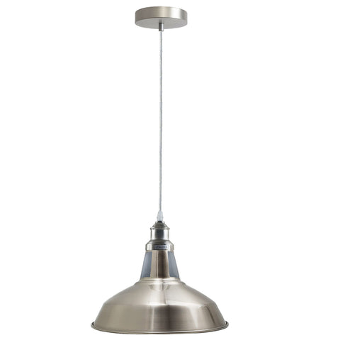 Pendant Lighting Metal Industrial Vintage Hanging Ceiling, Satin Nickel, for Kitchen Home Lighting~1268