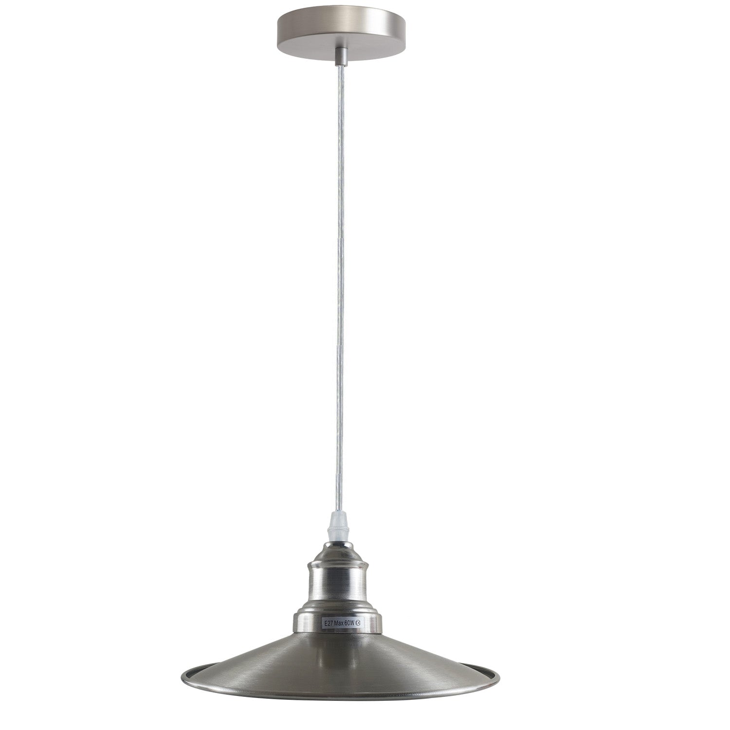 Industrial Pendant Light, Metal Hanging Ceiling Lights Fixture with Metal Flat Shade~1275 - LEDSone UK Ltd