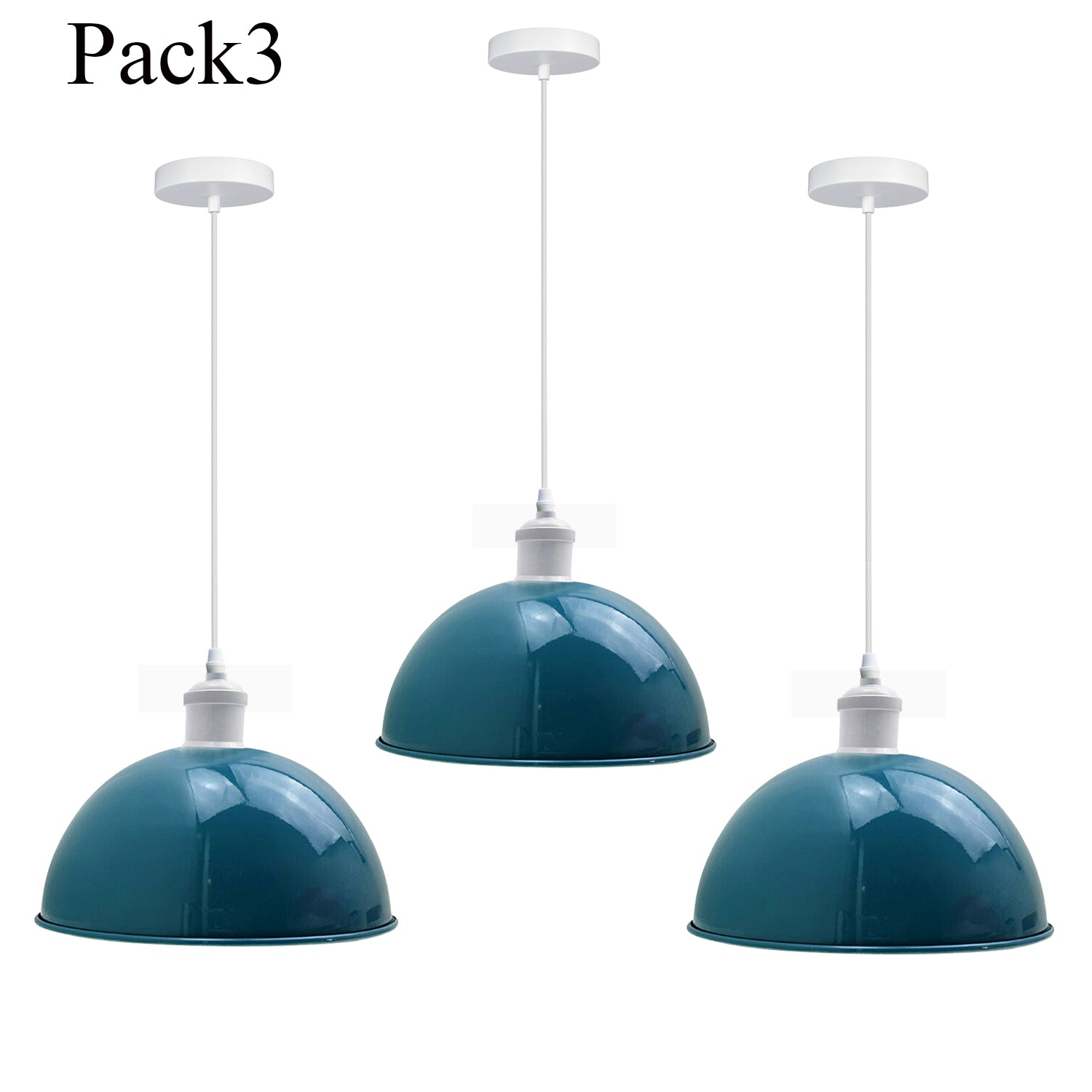 3 Pack Vintage Industrial Ceiling Pendant Light Retro Loft Style Metal Shade Lamp~3577 - LEDSone UK Ltd