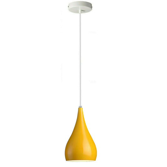 Yellow colour Retro Style Metal Ceiling Hanging Pendant Light Shade Modern Design~1647 - LEDSone UK Ltd