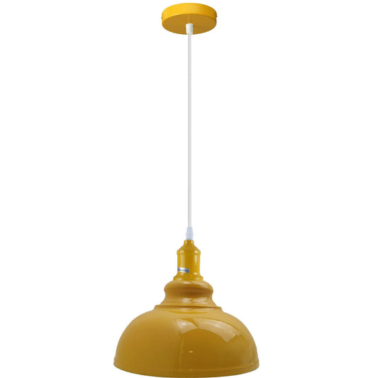 Modern Italian Yellow Chandelier Vintage Pendant Light Shade Industrial Ceiling Lighting E27 Base-Curvy Dome~3631 - LEDSone UK Ltd