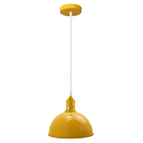 Modern Italian Yellow Chandelier Vintage Pendant Light Shade Industrial Hanging Ceiling Lighting Ideal for Dining Room, Bar, Clubs and Restaurants E27 Base-Dome 30cm~3629