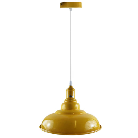 Modern Italian Yellow Chandelier Vintage Pendant Light Shade Industrial Hanging Ceiling Lighting Ideal for Dining Room, Bar, Clubs and Restaurants E27 Base-Big Barn~3630