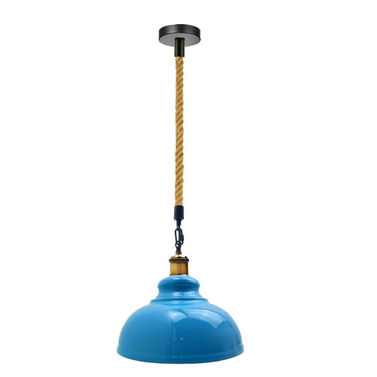 Ceiling Blue Pendant Shade Modern Hemp Hanging Retro Light~1933 - LEDSone UK Ltd