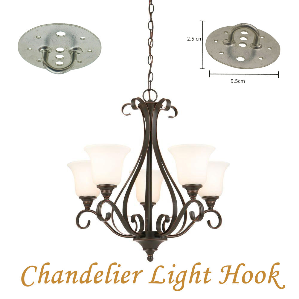 Ceiling Hook Plate for Chandelier Fixing Bracket Lights Heavy duty Steel Hook~2707 - LEDSone UK Ltd