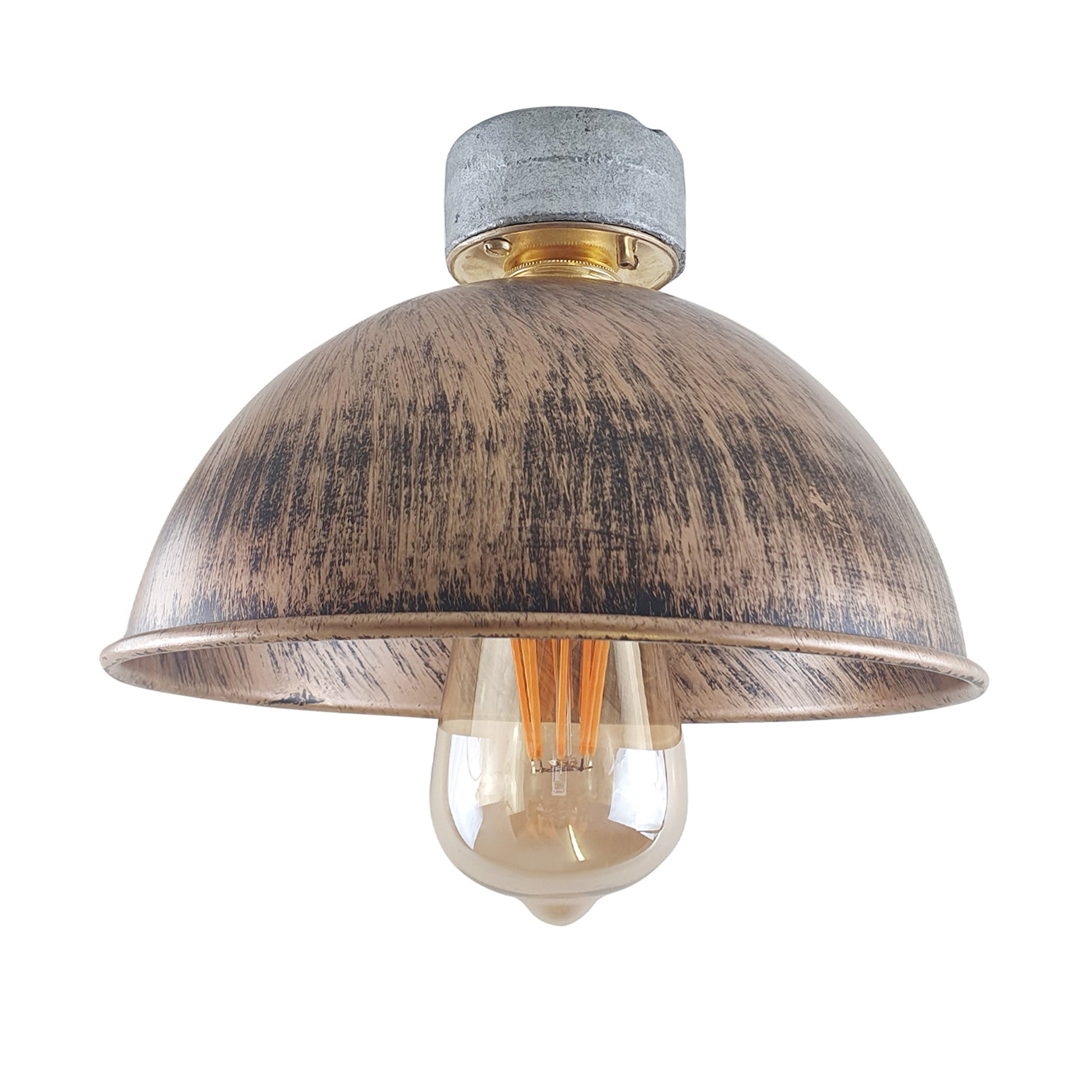 Brushed Copper Ceiling Light Lampshade Fitting Industrial Design B22 Lighting~1566 - LEDSone UK Ltd