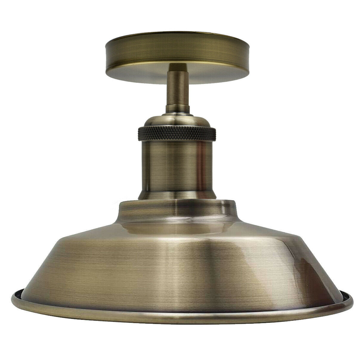 Ceiling Light Retro Flush Mount Ceiling Barn Slotted Lamp Shade Fitting Green Brass E27 holder uk~1926 - LEDSone UK Ltd