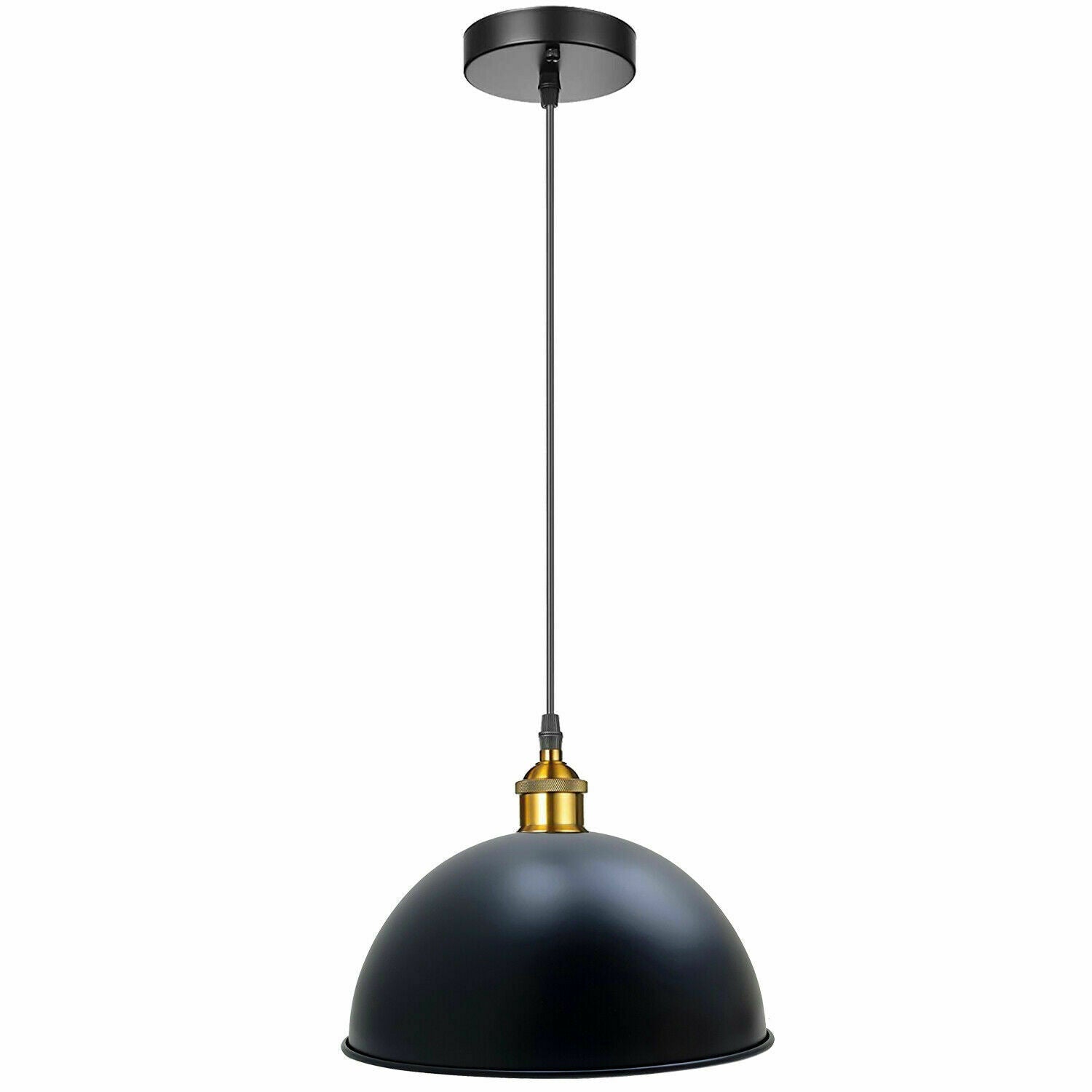 40cm Black Metal Dome Pendant Light~1845 - LEDSone UK Ltd