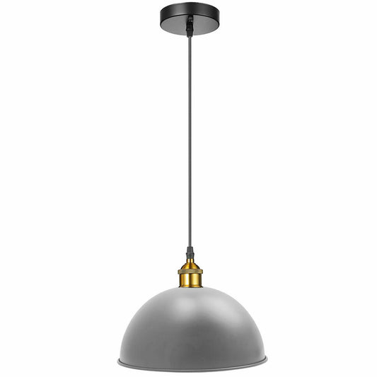 Grey Metal Ceiling Light Pendant Shade Retro Lampshade~1846 - LEDSone UK Ltd