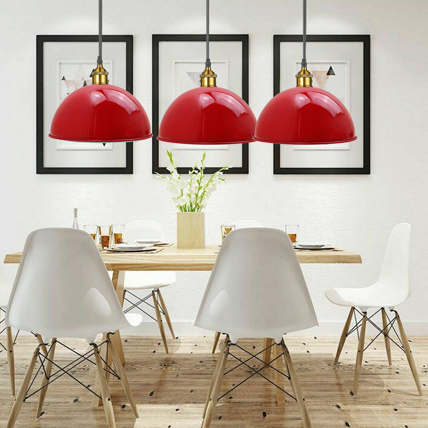 Red Retro Metal Cafe Diner Ceiling Light Pendant Lampshade~1848 - LEDSone UK Ltd