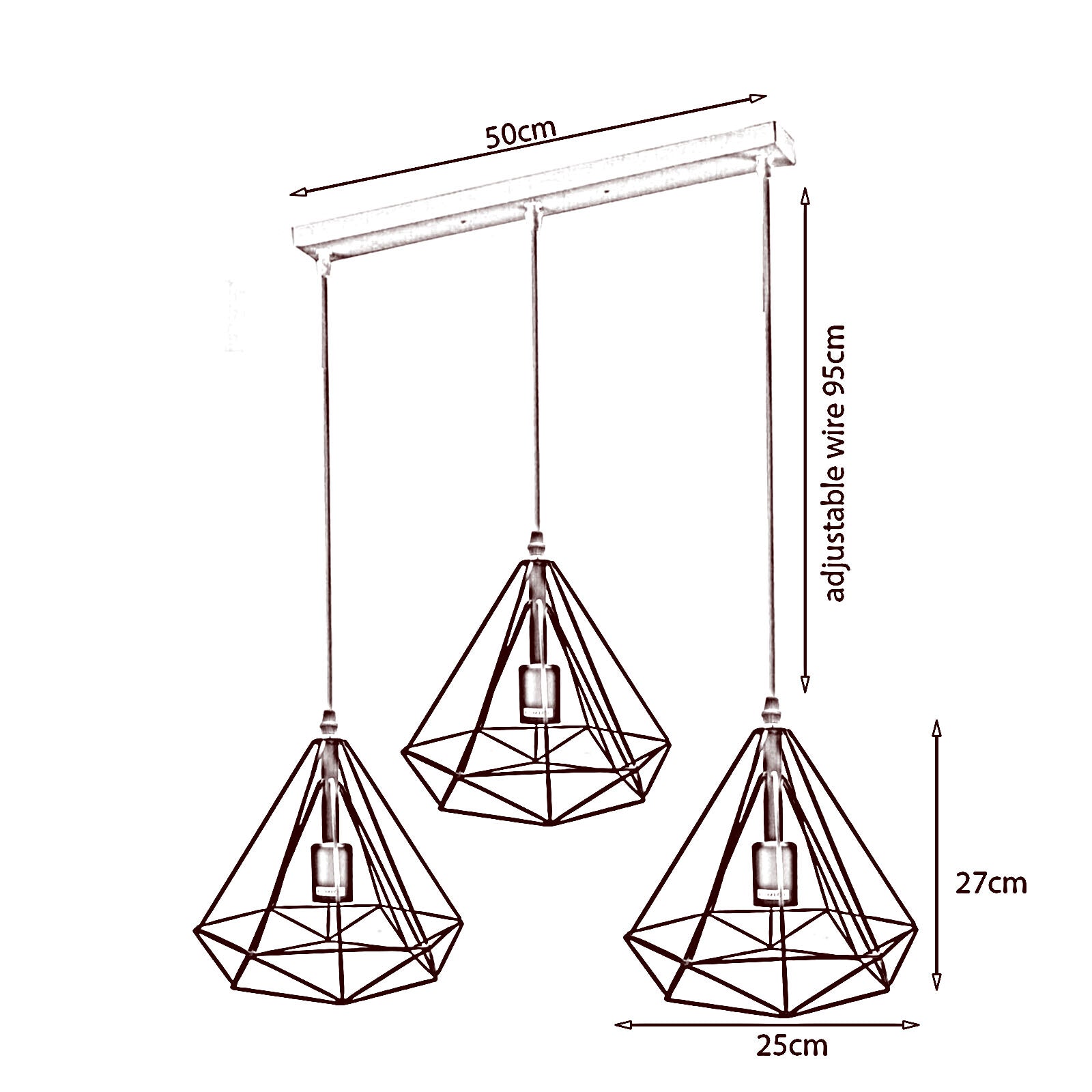 3 Head Green Ceiling Pendant Lights Lampshade~1804 - LEDSone UK Ltd