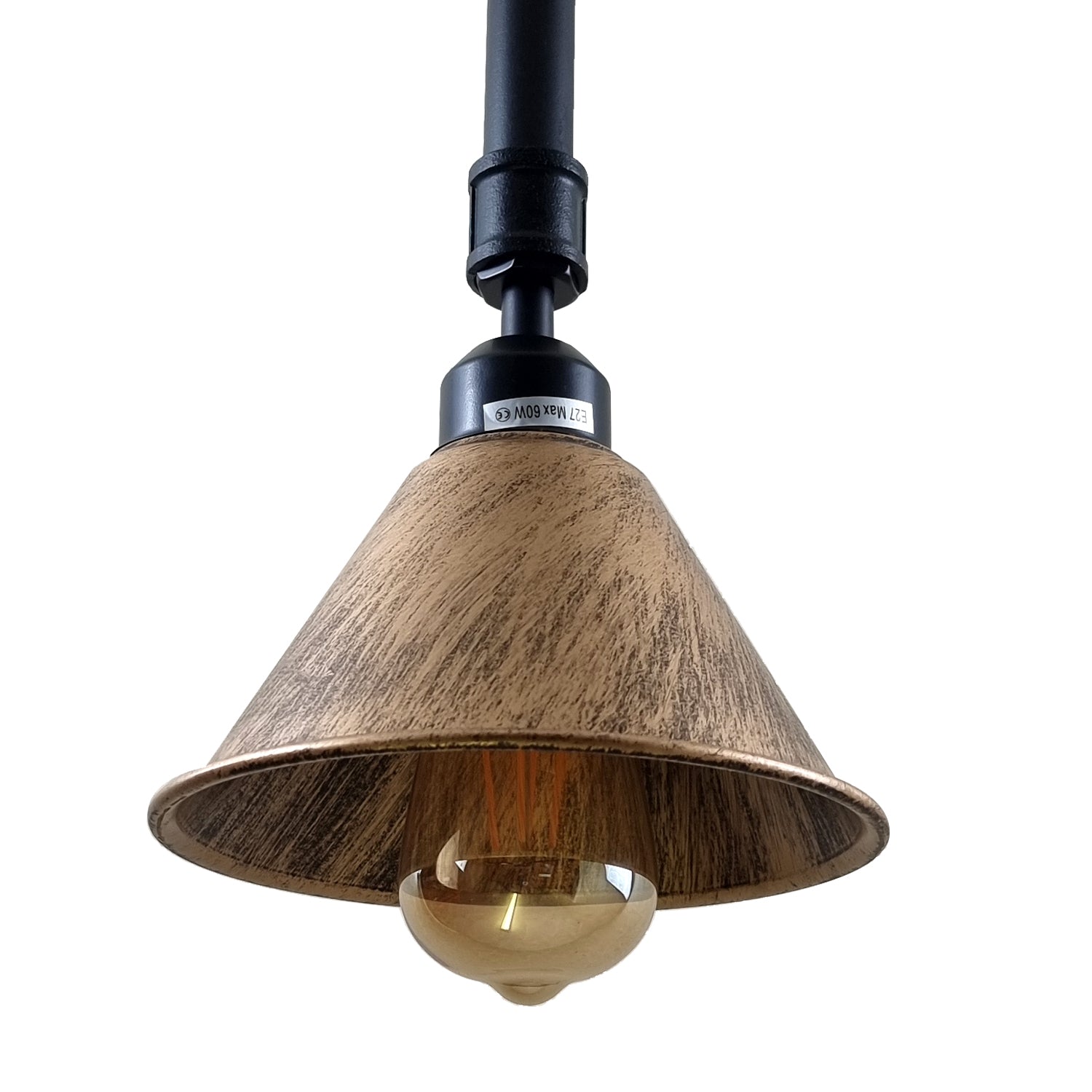 Brushed Copper Metal Lampshade Industrial Retro Lighting Ceiling Light