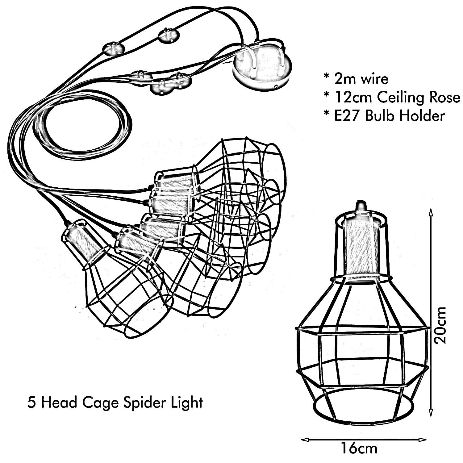 Chandelier Pendant Lights Spider Adjustable DIY E27 Retro Ceiling Light~1590 - LEDSone UK Ltd