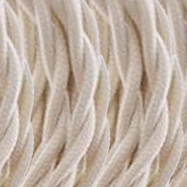 2 Core Twisted Electric Cable Cream colour 5m fabric 0.75mm
