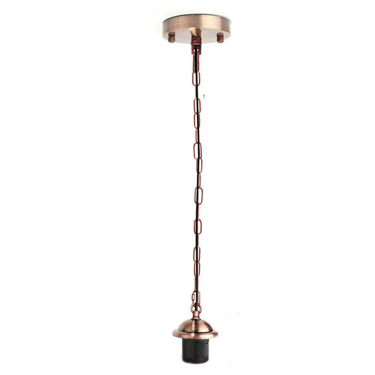 Copper Metal Ceiing E27 Lamp Holder Pendant Light With Chain~1776 - LEDSone UK Ltd