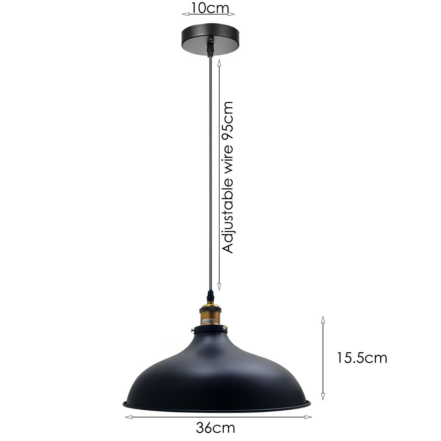 Industrial Pendant Light Black Vintage Hanging Pendant Lights Retro Lamp Fixtures~1955 - LEDSone UK Ltd