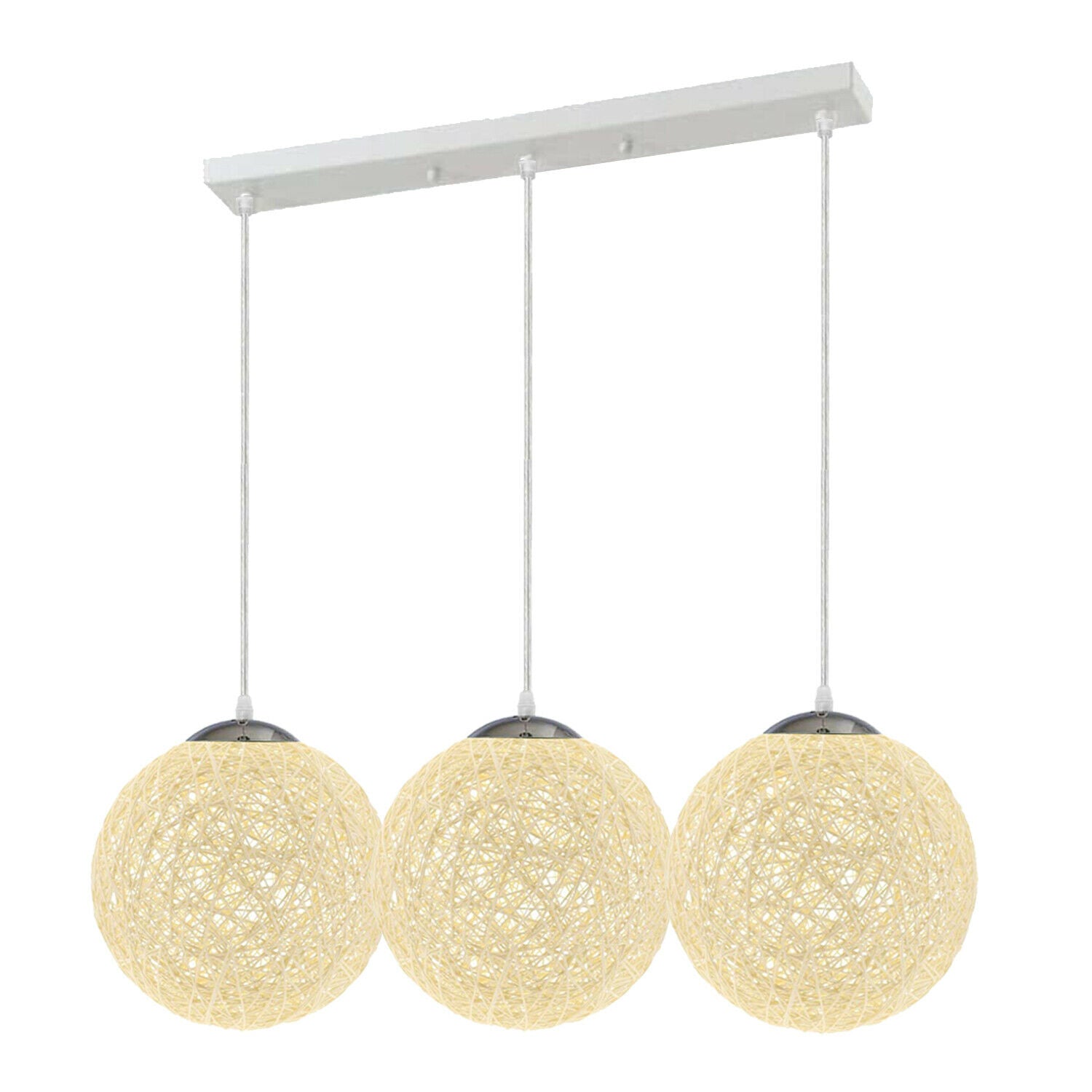 Cream Style Rattan Wicker Ceiling Pendant Lampshade Hanging Decoration Lamp~1802 - LEDSone UK Ltd