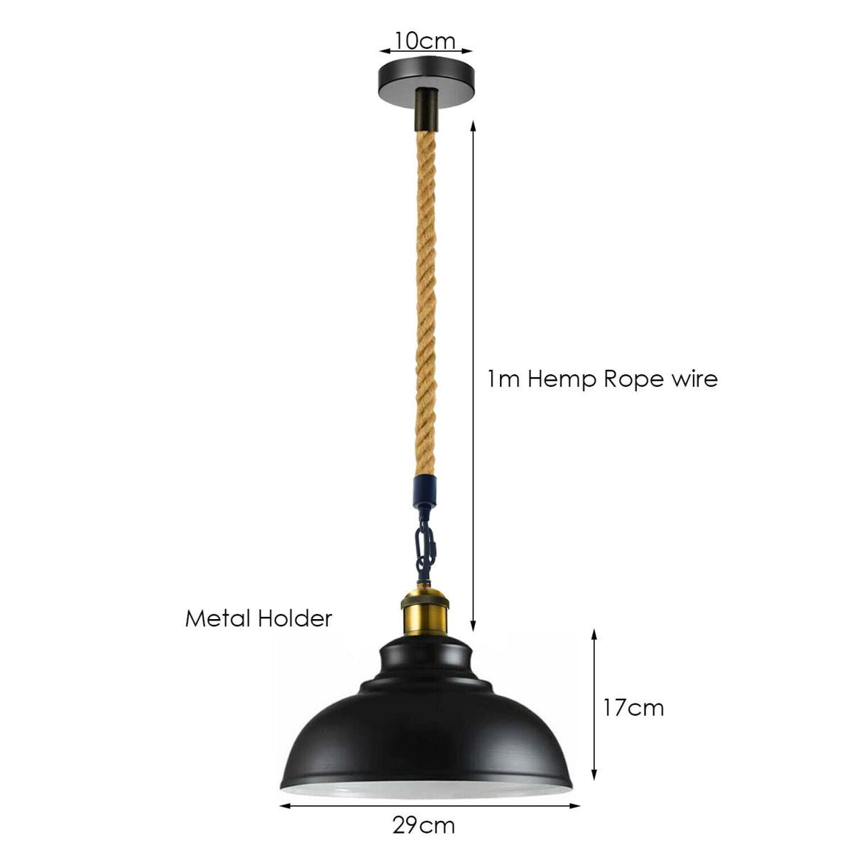 Metal Ceiling Pendant Light Modern Hemp Hanging Retro Lamps~1641 - LEDSone UK Ltd