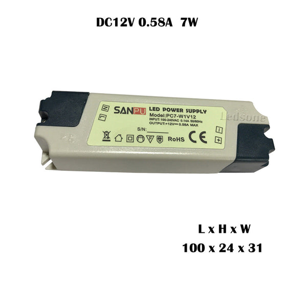 12V 7W LED Driver Power Supply IP44 Constant Voltage Unit ~3268