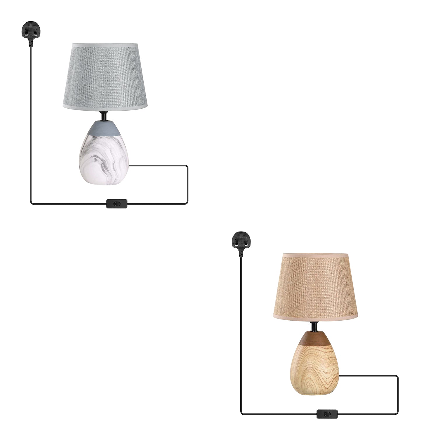 on/ off switch plug in table lamp light