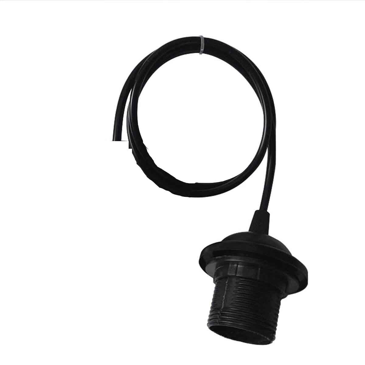 E27 Black Colour Umbrella Holder PVC Round Black Colour 1m Cable Pendant Set~2155 - LEDSone UK Ltd