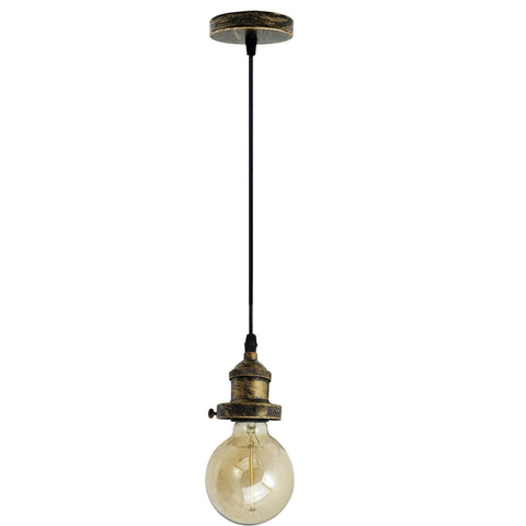 E27 Ceiling Rose Light Fitting Vintage Industrial Pendant Lamp Bulb Holder Light ~2208