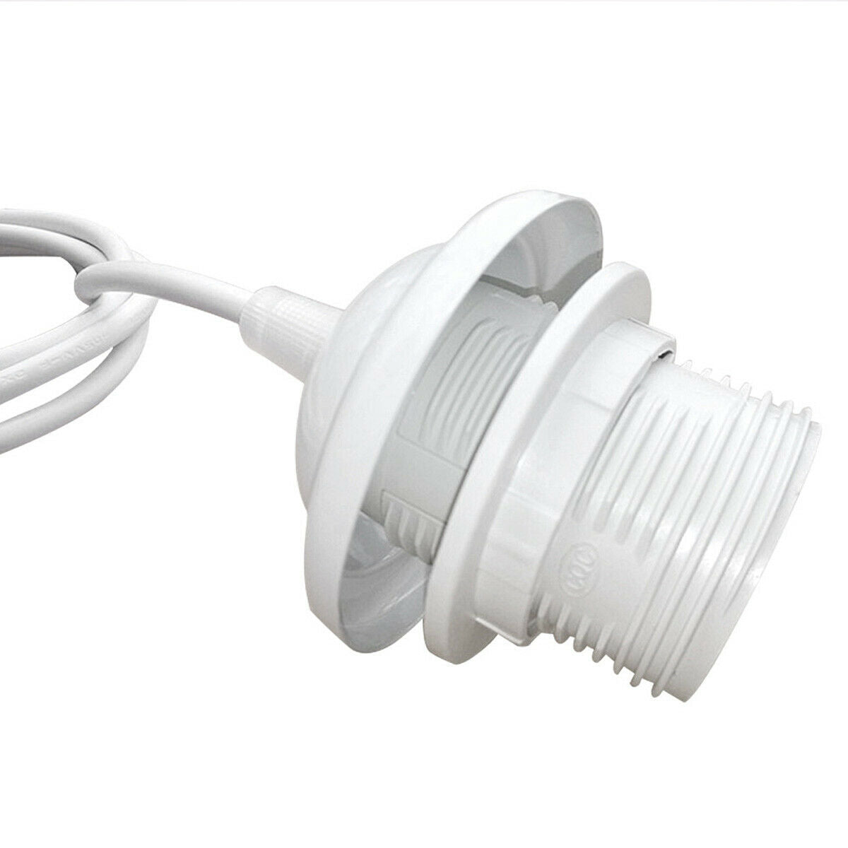 E27 Ceiling Rose White Light PVC Flex Pendant Lamp Holder Fitting~2378 - LEDSone UK Ltd