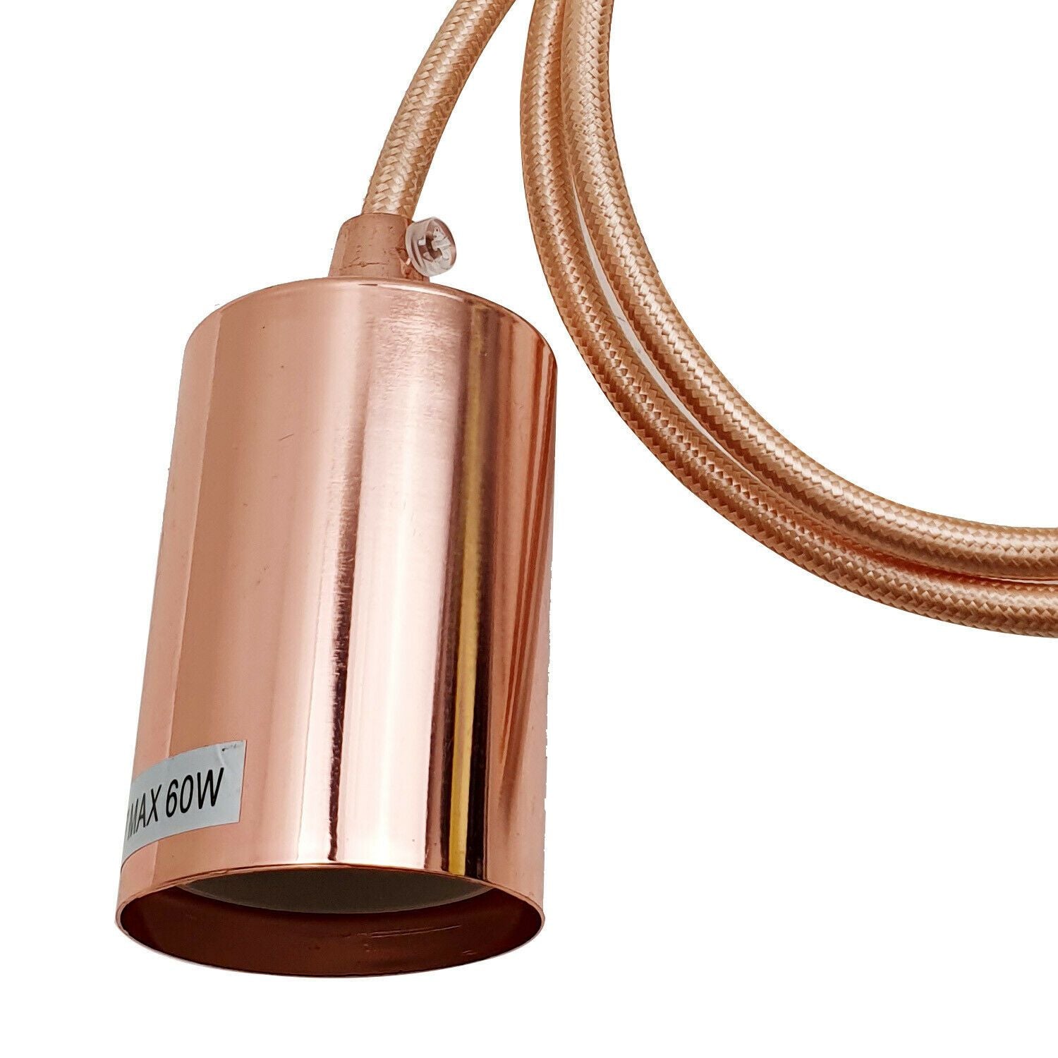E27 Screw Ceiling Rose Pendant Light Fabric Flex Lamp Holder~2487 - LEDSone UK Ltd