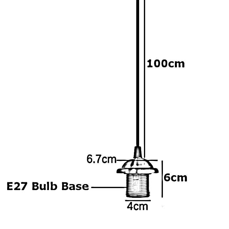 E27 White Colour Umbrella Holder PVC 2 Core Round White Colour 1m Cable Pendant Set~2154 - LEDSone UK Ltd