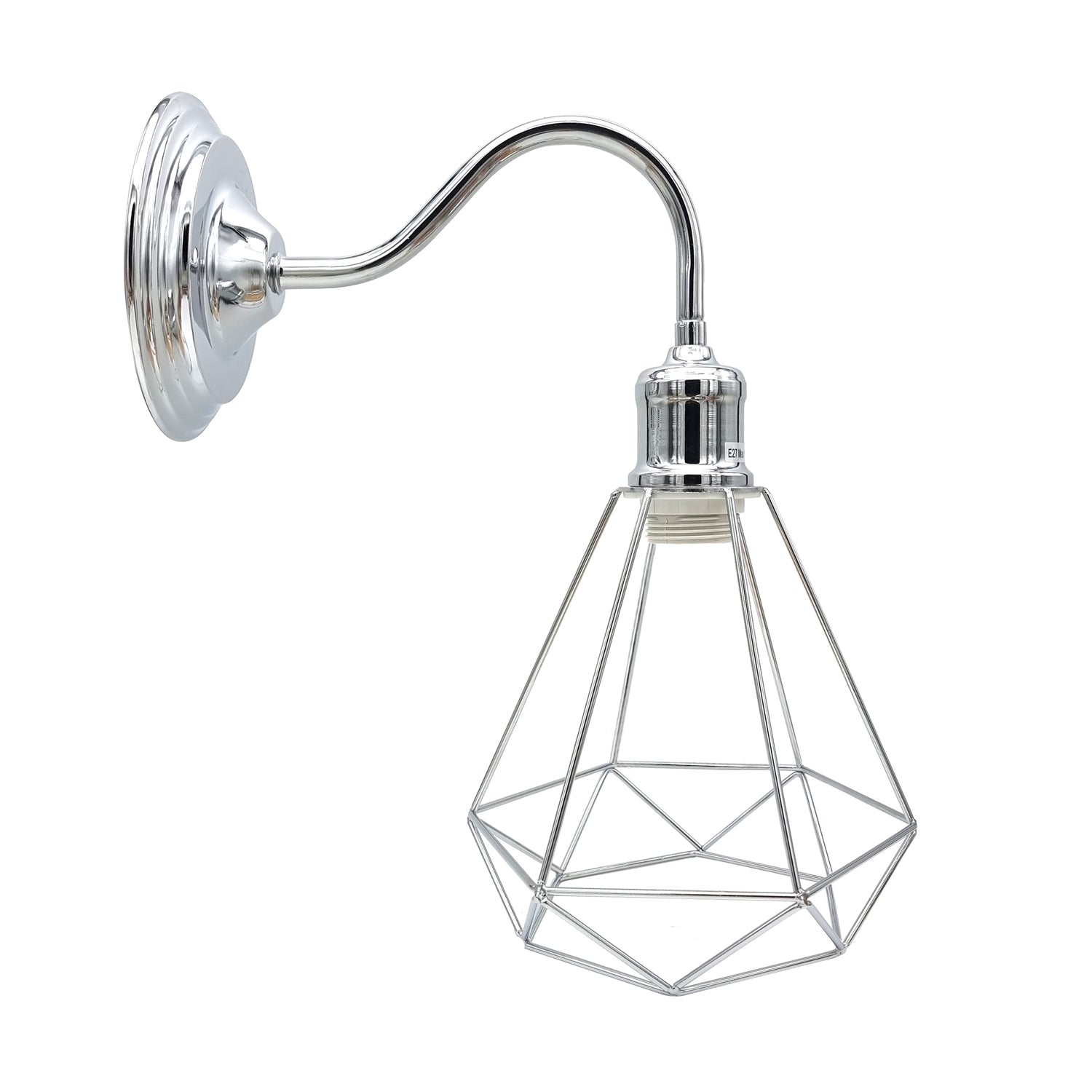 Chrome swan neck wall sconce