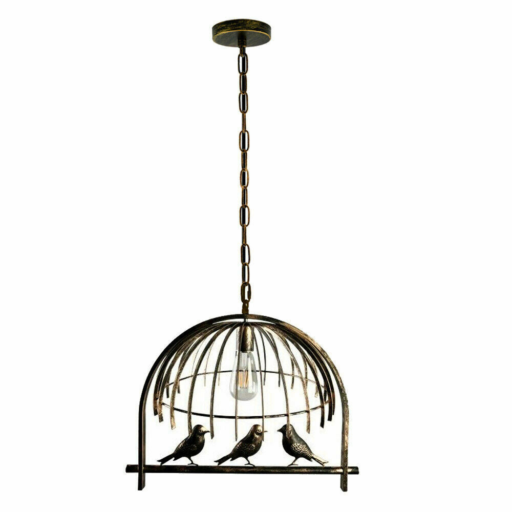 New Indoor Pendant Vintage Industrial Retro Bird cage Hanging Ceiling Pendant Light with Chain