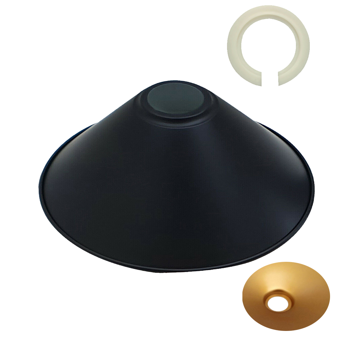 Modern Ceiling Pendant Light Shades Black Gold Inner Color Lamp Shades Easy Fit New~1113 - LEDSone UK Ltd