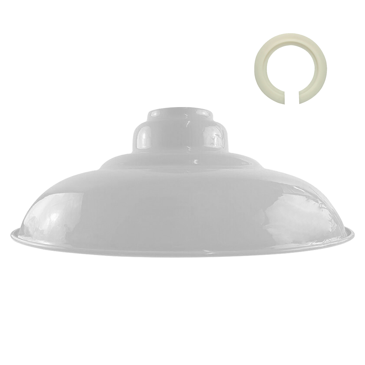 White Colour Gloss Modern Metal Indoor Home Light Lampshade~1090 - LEDSone UK Ltd