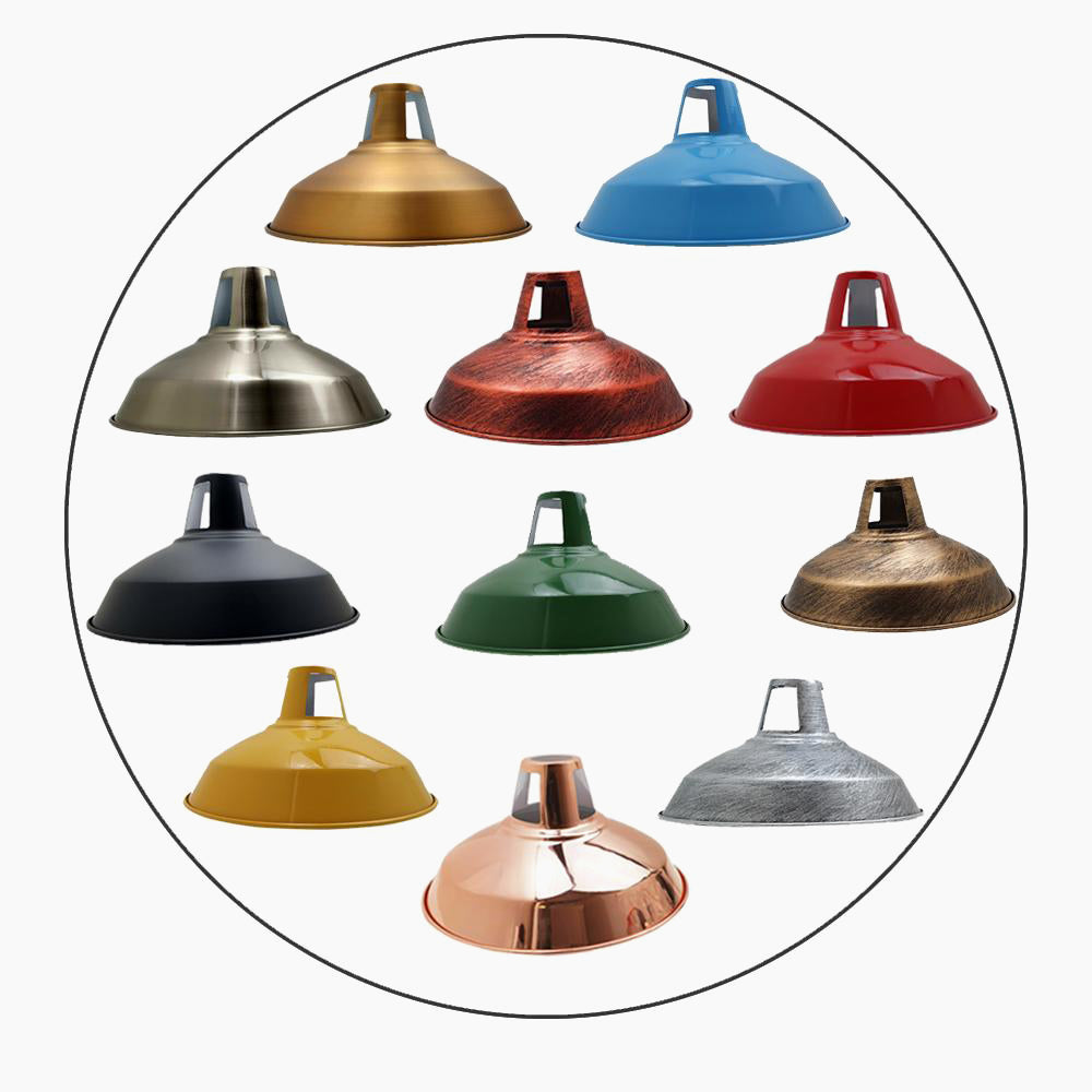 Vintage Pendant Lampshade Metal Vintage Barn Light Shades Modern Ceiling Multi Colors~2264 - LEDSone UK Ltd