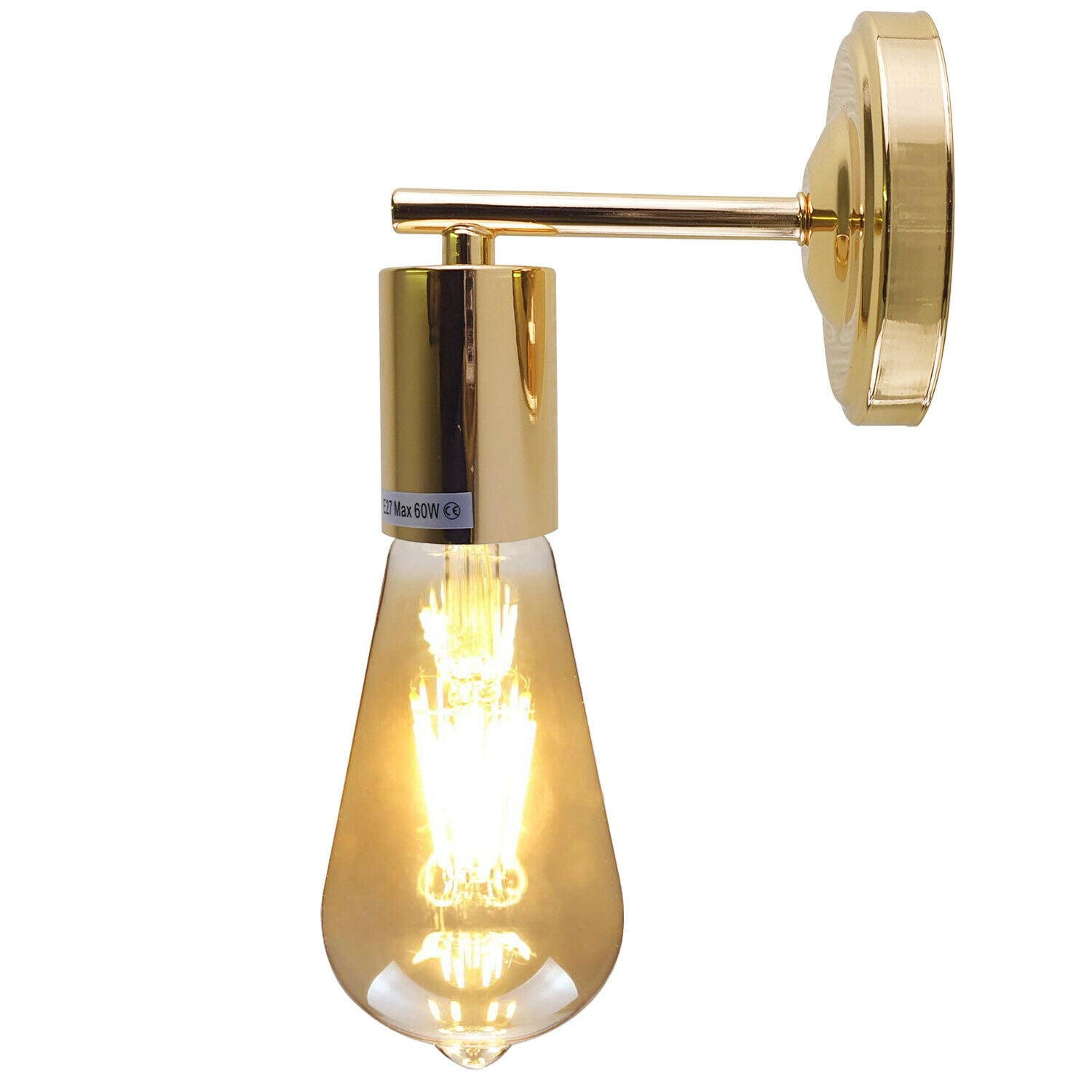 French Gold Industrial Vintage Retro Metallic Sconce Wall Light Lamp Fitting~1691 - LEDSone UK Ltd