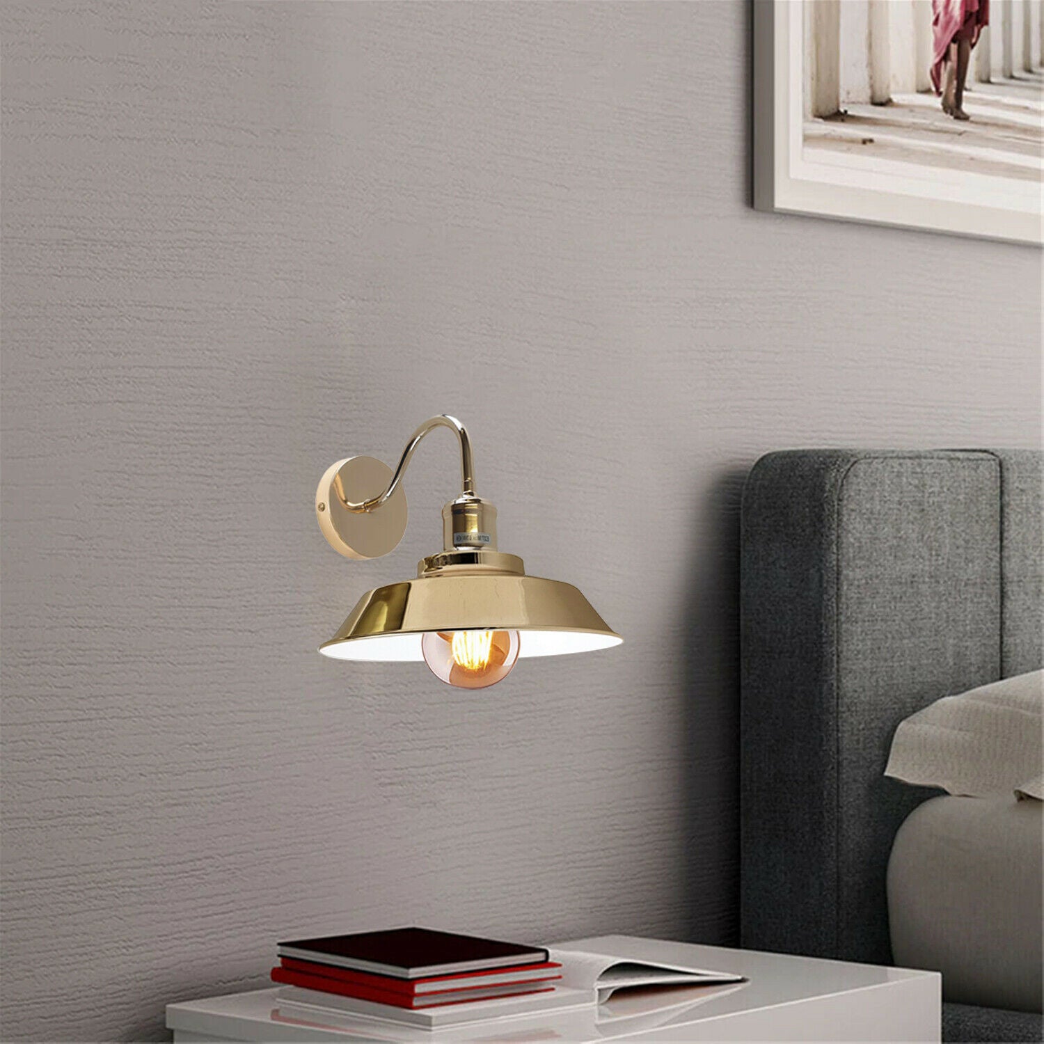 French Gold Retro Vintage Light Shade Ceiling Industrial Wall Lights Sconce Lamp~1743 - LEDSone UK Ltd