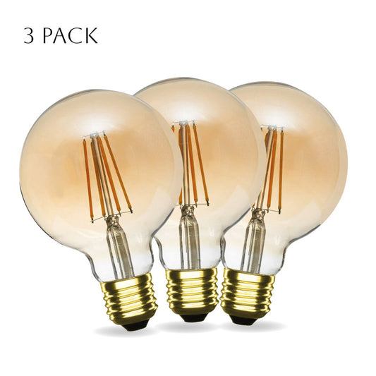 3 Pack G95 E27 4W LED Globe Vintage LED Retro Light Bulbs~4166