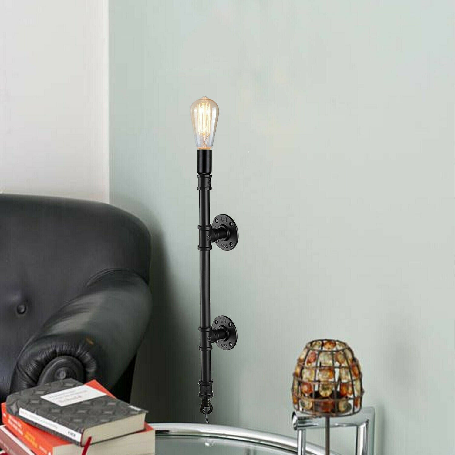 Retro Industrial Farmhouse Rustic Style Light Fitting Pipe Wall Lighting~3405 - LEDSone UK Ltd