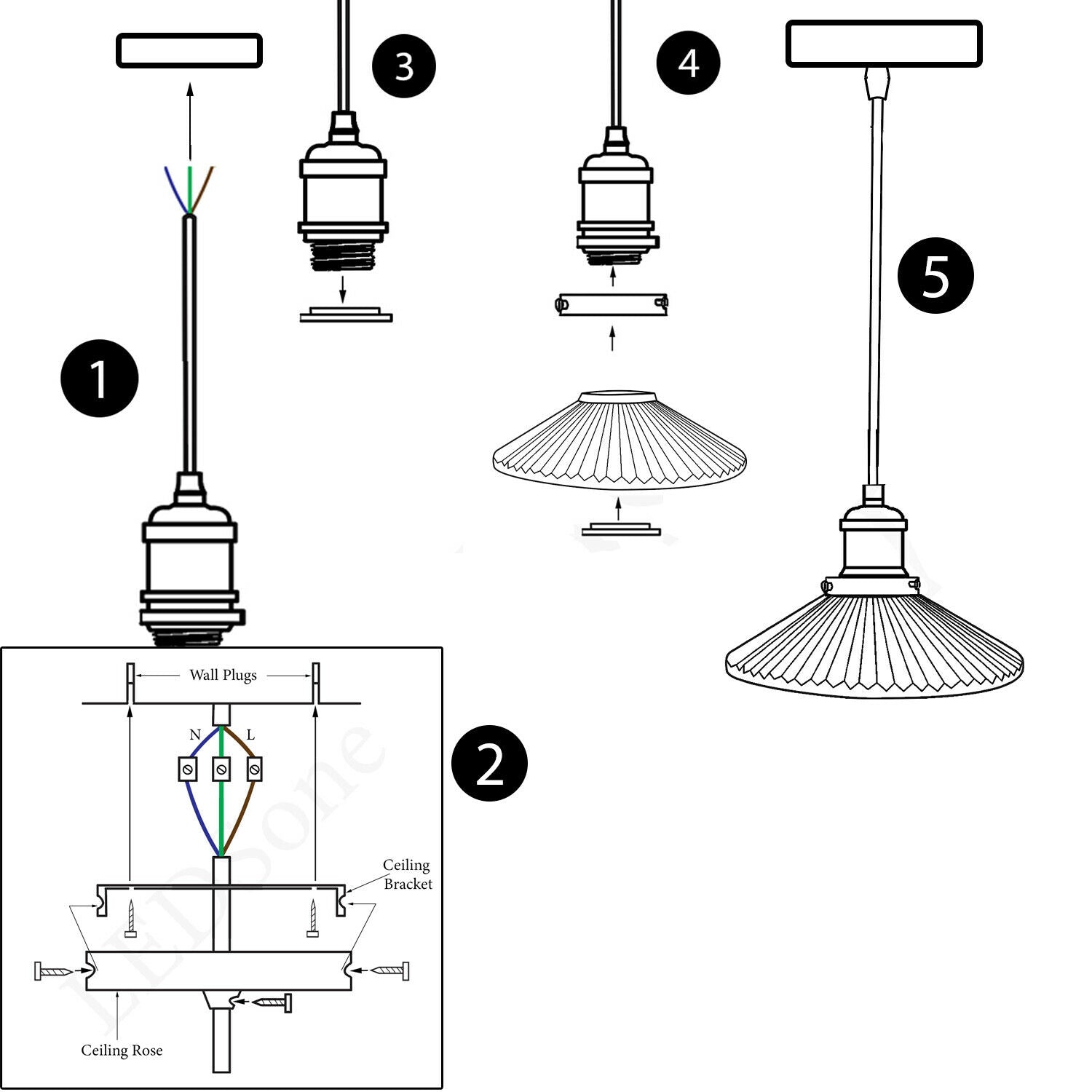 Suspended store ceiling fittings