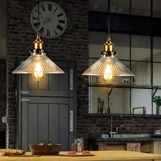 Industrial Suspended Ceiling Lights Style Glass Lamp Shade~1419 - LEDSone UK Ltd