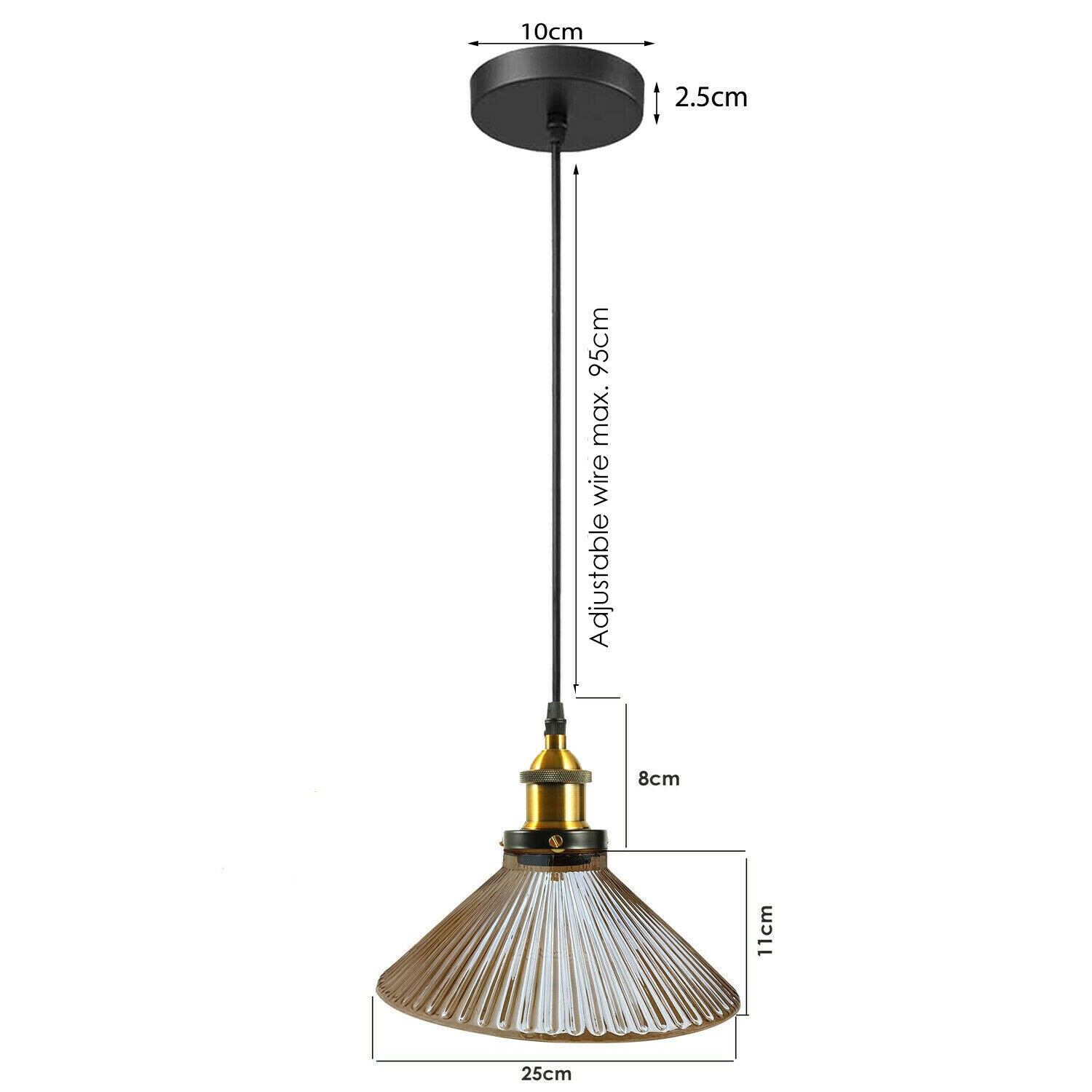 Industrial Suspended Ceiling Lights Style Glass Lamp Shade~1419 - LEDSone UK Ltd