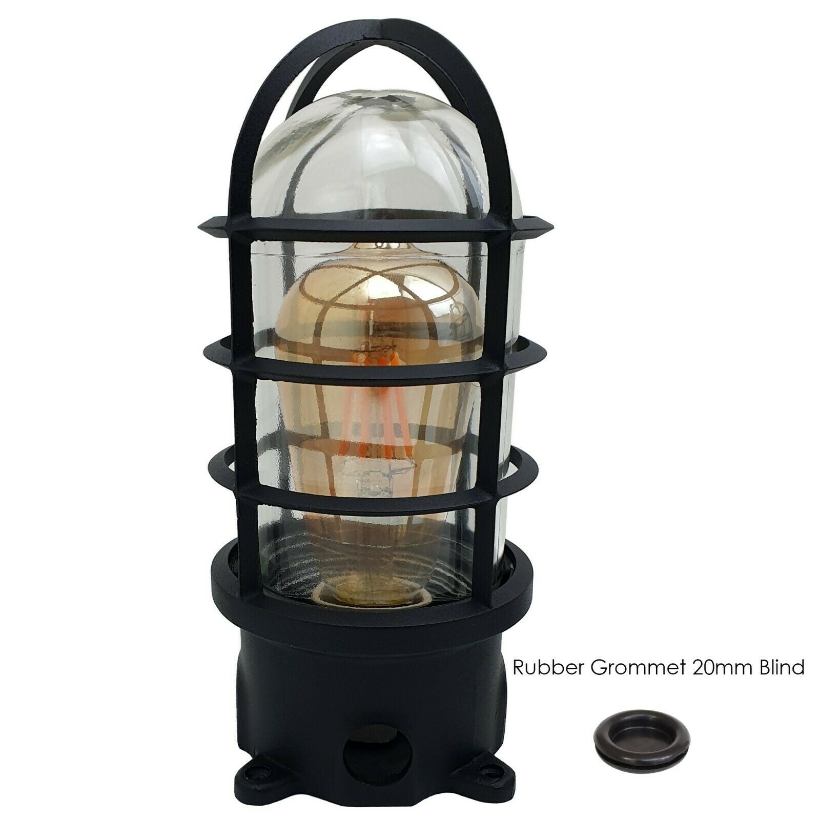Modern Light Bulkhead Metal Marine Glass Nautical Light Cage~2489 - LEDSone UK Ltd